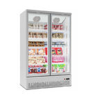 슈퍼마켓 똑바로 선 4대 유리문 냉동 식품 냉장고, 광고용 디스플레이 냉장고 냉장고