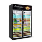 2 유리문 음료 디스플레이 냉동고, 상업적 슈퍼마켓 냉동기 유리 진열장