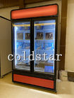 상업적 슈퍼마켓은 400L 유리문 디스플레이 냉동고 냉장고를 직립시킵니다
