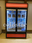 2대 유리문 드링크 음료 냉동고 디스플레이 냉장고, 슈퍼마켓 이중 도어 상업적 냉동고