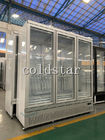 사이드 냉각기에 의한 유리문 똑바로 선 슈퍼마켓 디스플레이 냉동기 상업적 공업적 측면