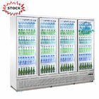 슈퍼마켓 음료를 위한 4 문 냉동기 진열장 R290 똑바로 선 유리문 디스플레이 냉각기