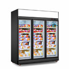 팬 냉각 시스템과 유리문 딥 프리저 냉동 식품 디스플레이 냉장고