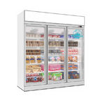 냉동 식품 냉장고 진열장 수직 상업적 유리 문 냉장고 냉장고