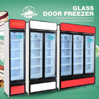 슈퍼마켓 체인점을 소개하기 위한 똑바로 선 상업적 2 유리문부착냉장고 냉장고 진열장