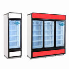 팬 냉방 1-2-3 문은 아이스크림과 해산물을 소개하기 위한 냉장고 진열장을 직립시킵니다