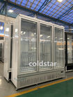 1600L 5 층 청량음료 냉동기 디스플레이 케이스 유리 문 똑바로 선 냉각기
