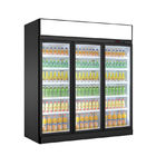 상업 음료 냉각기 슈퍼마켓 냉각기 유리제 문 음료 냉장고 진열장