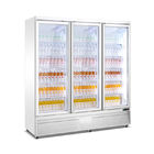 상업적인 음료 냉각기 3개의 문 전시 냉장고 강직한 유리제 냉장된 진열장
