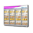 슈퍼마켓 냉동 식품 4 유리 도어 산업용 직립 냉장고 진열장