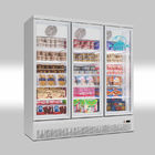팬 냉각 3이지 유리문은 냉장고를 직립시킵니다, 자동인 슈퍼마켓이  냉동기 디스플레이 진열장을 녹입니다