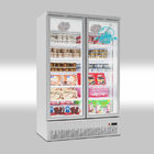 슈퍼마켓 냉각 음료 디스플레이 냉동기 2 유리문은 냉장고를 직립시킵니다