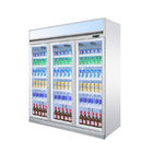세 문 수직 디스플레이 주류및음료는 슈퍼마켓을 위한 진열장 상업적 유리문부착냉동고를 냉동시켰습니다