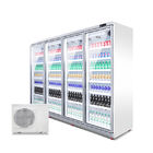 원격 시스템 버티컬 글래스 문 디스플레이 진열장 슈퍼마켓 음료 냉각장치 냉동기로