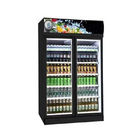 디지털 제어 장치와의 상업적 음료 우유 냉각장치 똑바로 선 유리문 디스플레이 냉동기