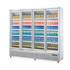 냉각 음료 우유를 드러내기 위한 상업적 유리문 수직 냉장 진열 상자