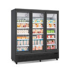 자동 해동 체계 강직한 아이스크림 냉장고를 가진 3배 유리제 문 수직 냉장고