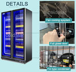 상업적인 두 배 유리제 문 맥주 냉장고 슈퍼마켓 식료품 에너지 음료 병 전시 냉각기