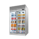 슈퍼마켓 수직 팬 냉각 유리 도어 냉매 장비 아이스크림 저장 디스플레이 냉동고