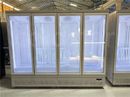 저온 상업적인 4개의 유리제 문 큰 슈퍼마켓 냉장고 강직한 냉장고