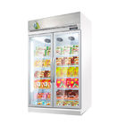 광고 널을 가진 상업적인 냉장고 두 배 유리제 문 전시 냉장고