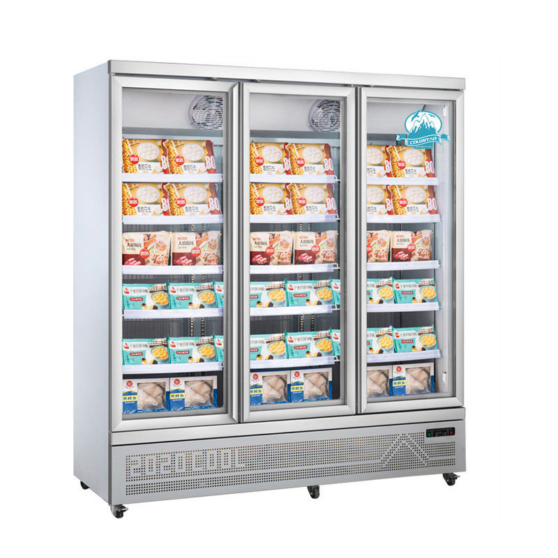 750W 슈퍼마켓 유리문 R290 냉동 식품 디스플레이 냉장고 1500L
