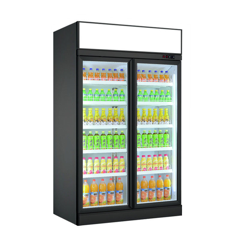 슈퍼마켓 디스플레이 냉동기 이중 유리 문 맥주 냉동고 똑바로 선 음료 음료 냉각기
