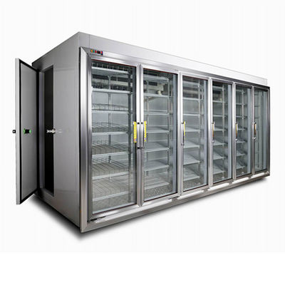 유리문 폴리우레탄 추운 스트로지 방 슈퍼마켓 우유 음료류는 냉각기에 걸어 들어갑니다